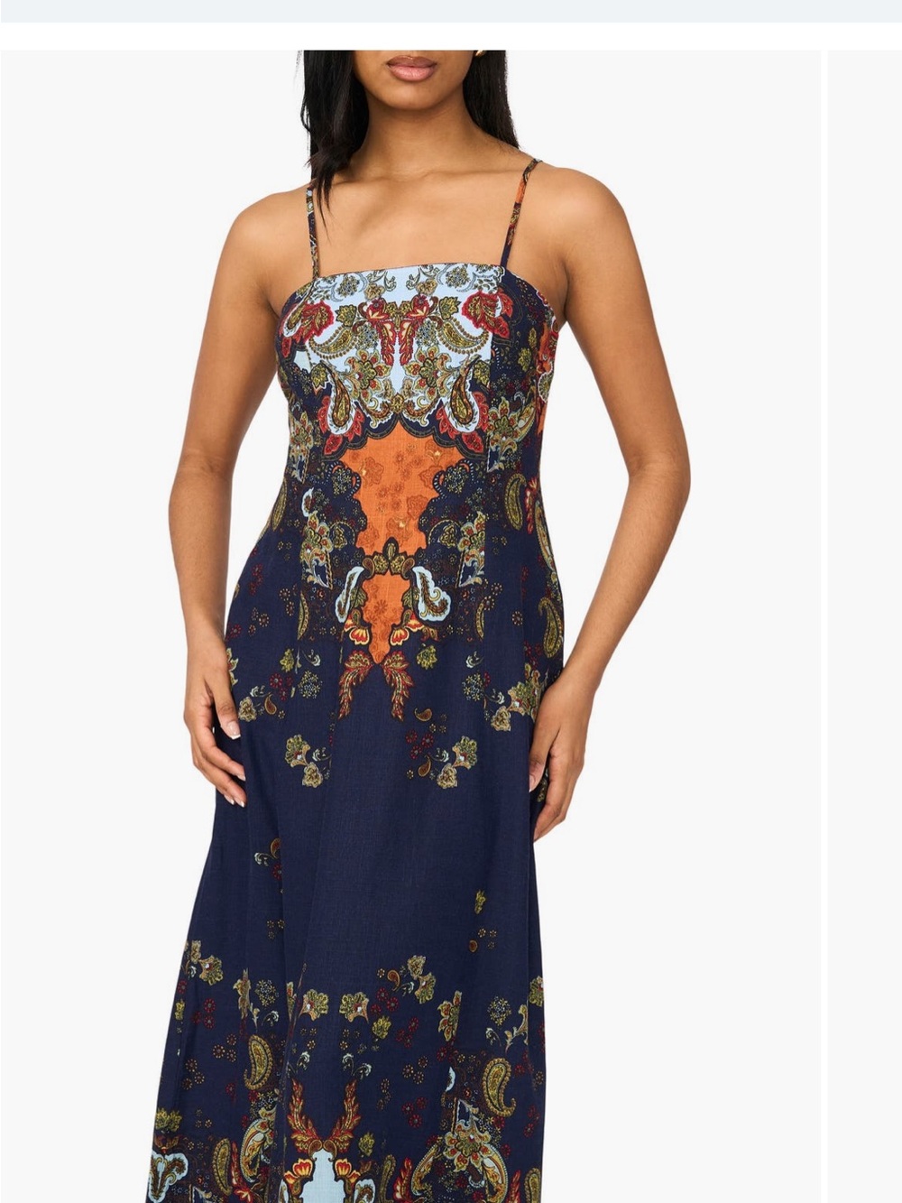 Parker Square Neck linen Maxi dress - Picture 1 of 5